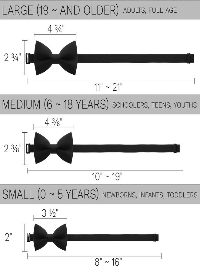 Bow Tie House ربطات عنق سوداء أنيقة للرجال من متجر Bow Tie House - ربطة عنق قماشية جاهزة للجنسين قابلة للتعديل، كبيرة وملونة، مناسبة لحفلات الزفاف والخطوبة، متوفرة في المتجر (كبيرة، سوداء). - Image 4